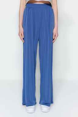 TRENDYOLMILLA Siyah Wide Leg/Rahat Kesim Yuksek Bel Esnek Orme Pantolon TWOSS23PL00129  фото 4