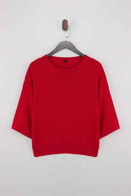 Wardrobe Essentials K?rm?z? Bisiklet Yaka Triko Bluz TWOSS26BZ00136