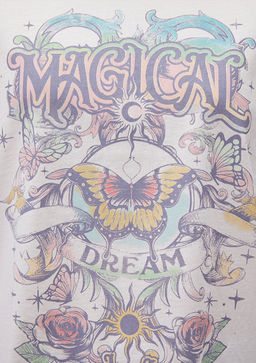 Bask?l? Beyaz Tisort - Mavi фото 6