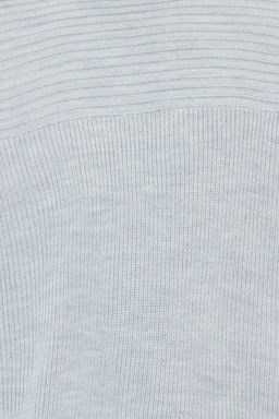 Gri Unisex Oversize Bisiklet Yaka Duz Triko Kazak TMNAW25KZ00004