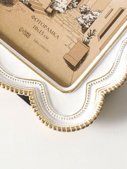 Фоторамка полистоун 10х15 см "Большая бабочка" белая с золотом 15,5х3,5х22 см