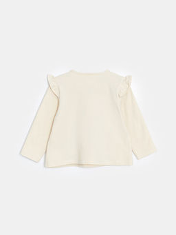 Bisiklet Yaka Bask?l? K?z ?ocuk Ti??rt