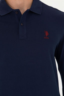 U. S. Polo Assn Мужская темно-синяя базовая толстовка с воротником-поло - U.s. polo assn фото 7