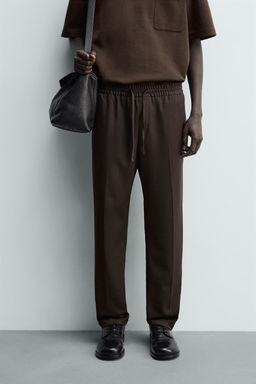 PANTAL?N CINTURA JOGGER CONFORT / Chocolate - Zara фото 2