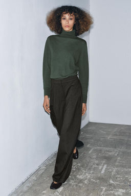 ZW COLLECTION HERRINGBONE BALLOON TROUSERS - Zara фото 4