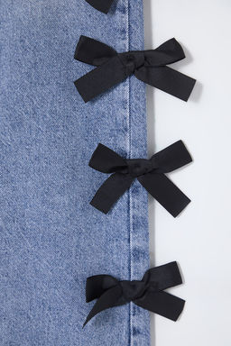 Mavi Kurdele/Fiyonk Detayl? Normal Bel Wide Leg Jeans TWOSS25JE00035 - Trendyolmilla фото 7