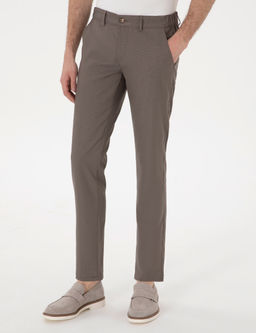 Vizon Slim Fit Beli Lastikli Kanvas Pantolon