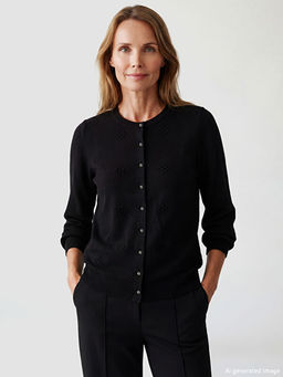 Bisiklet Yaka Kendinden Desenli Kad?n Triko H?rka