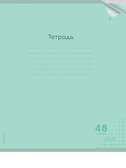 Цена за 2 шт. Тетрадь 48л. Prof-Press "Классика NEW. Зеленая" клетка (48-1473) пластиковая обложка