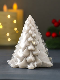 Цена за 2 шт. Свеча новогодняя Ель пушистая, 808090 мм, серебро - Simaland фото 4