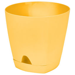 Ingreen Горшок для цветов пластмассовый Amsterdam 1,35л, д14см, h13см, с прикорневым поливом, спелая груша (Россия)
