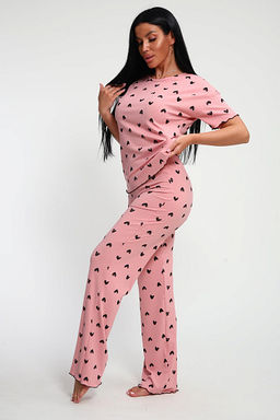Пижама с брюками (01063, розовый) - Плиона фото 8