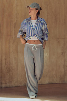 WIDE-LEG TROUSERS WITH DOUBLE WAISTBAND