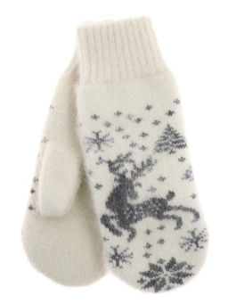 Варежки женские "Олень и ёлки" КРУГ 3482-2