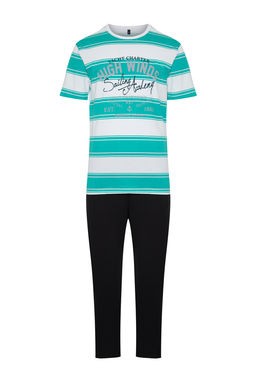 TRENDYOL MAN Sar? Regular Fit Cizgili Orme Pijama Tak?m? TMNSS24PT00041 - Trendyolmilla фото 17