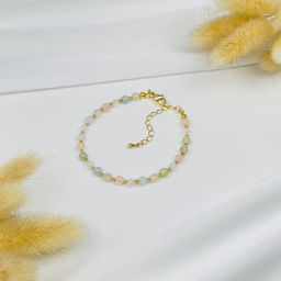 Браслет "Стихия Воздух" из Берилла микс, Топаза и Рутилового кварца 16,5 см +