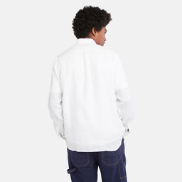 Мужская рубашка Timberland Shirt Linen Pocket белая  фото 4