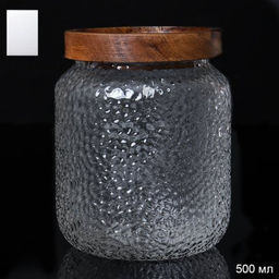 Банка для сыпучих деревянная крышка 600 мл диаметр 90 мм высота 11,5 см / LCSC7206 /уп 100/ - Галеонтрейд фото 2