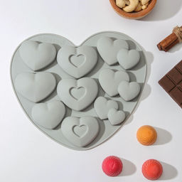 Форма для шоколада Лямур, силикон, 20.5?19?2 см, 9 ячеек, МИКС