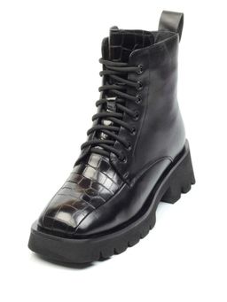 01-CG34-1 BLACK Ботинки демисезонные женские (натуральная кожа, байка)