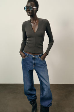 RIB V-NECK TOP - Zara фото 2