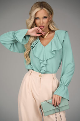 Блузка Мишель (мятный) - Эльза фото 17