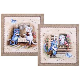 НАБОР САЛФЕТОК ИЗ 2-Х ШТ СИНИЕ КОТЫ. ЛЮБОВЬ МОЯ,40Х40СМ, 100