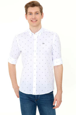 U. S. Polo Assn / Мужская белая рубашка с длинным рукавом - U.s. polo assn фото 7