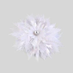 Бант для волос на резинке школьный, белый, 11 см, Принцессы