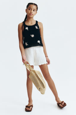 Top efecto crochet con detalles bordados - H&m фото 3