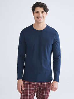 Bisiklet Yaka Uzun Kollu Erkek Pijama ?st