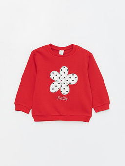 Bisiklet Yaka Uzun Kollu Bask?l? K?z Bebek Sweatshirt 2li - Waikiki фото 2