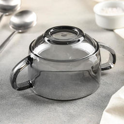 Бульонница Paşabahçe «Грей», 480 мл, стекло, с ручками, серая