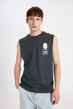 Майка свободного кроя с круглым вырезом и принтом - Defacto фото 4