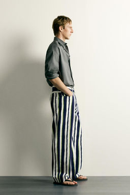 PANTAL?N STRAIGHT FIT RAYAS / Marino - Zara фото 4