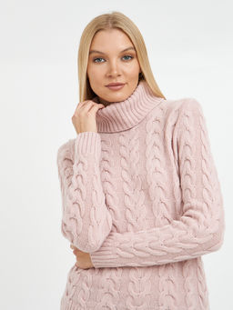 водолазка женская розовая с косами - Glenfield фото 5