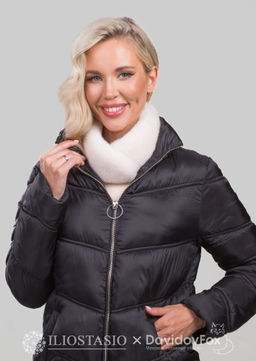 Шарф-воротник норка жемчуг