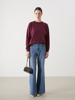 Bisiklet Yaka Oversize Kad?n Sweatshirt
