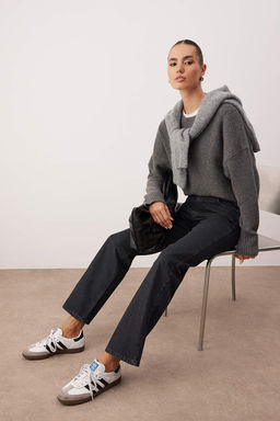 Siyah Yuksek Bel Straight Smoke Jeans TWOAW26JE00158 - Trendyolmilla фото 10