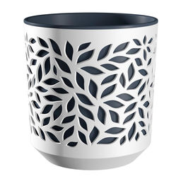 Кашпо Leaves 1,25л цвет Белый/Антрацит КШ-9829 /ВМС/