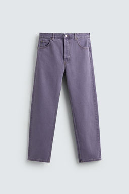JEANS STRAIGHT FIT COLOR LAVADO / Morado - Zara фото 7