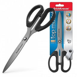 Ножницы ErichKrause TOP MODEL 210 мм черные ручки пластиковые