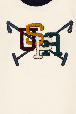 Erkek _ocuk Krem _nce Bisiklet Yaka Sweatshirt - U.s. polo assn фото 4