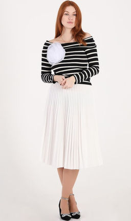 Плиссированная юбка женская больших размеров офисная - Almond фото 50