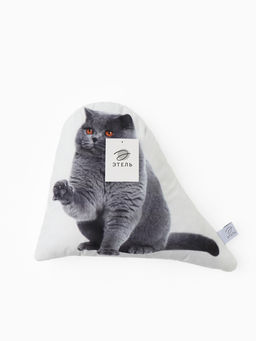 Подушка Этель British cat, 40?33 см, 100% п/э, велюр  фото 5
