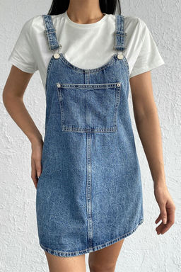 Trendyolmilla Mavi Mini Salopet Denim Elbise TWOSS25EL00701