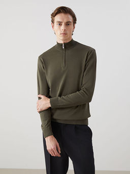 Dik Yaka Uzun Kollu Erkek Triko Kazak