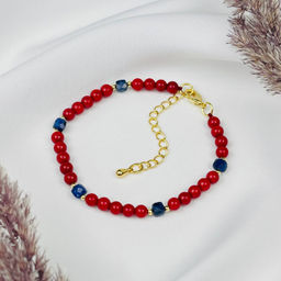 Браслет из Коралла и Содалита 17 см +