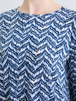 Bisiklet Yaka Desenli Kad?n Ti??rt