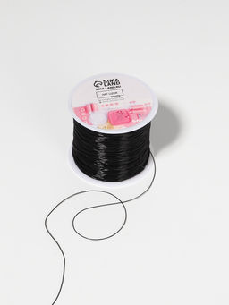 Цена за 3 шт. Нить для плетения, эластичная, 100±1 м, d=0.4 мм, чёрная